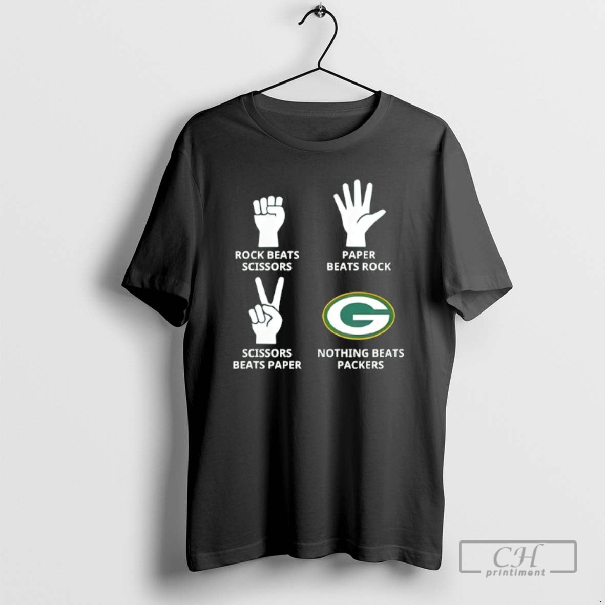 Classic Rock Beats Scissors Paper Beats Rock Scissors Beats Paper Nothing Beats Packers Green Bay - clothing by TeeHivey.com