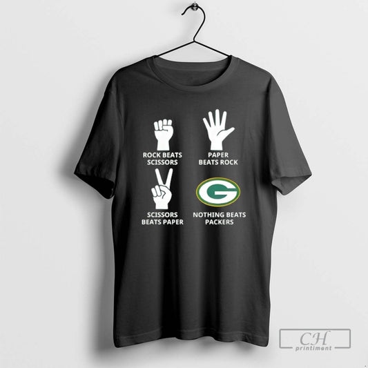 Classic Rock Beats Scissors Paper Beats Rock Scissors Beats Paper Nothing Beats Packers Green Bay - clothing by TeeHivey.com