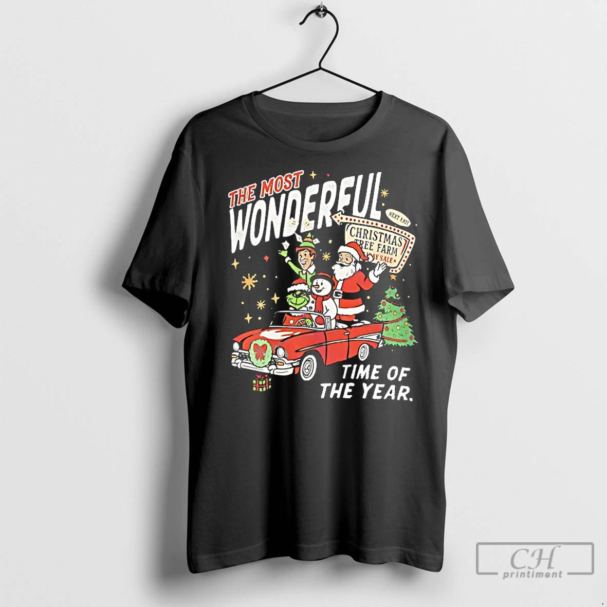 Classic Santa Claus Elf Snowman And Grinch The Most Wonderful Time Of The Year Christmas - clothing by TeeHivey.com