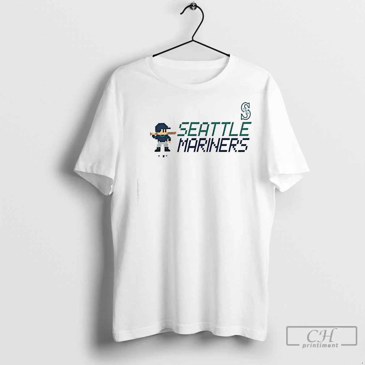 Classic Seattle Mariners 8 Bit Baseball - clothing by TeeHivey.com