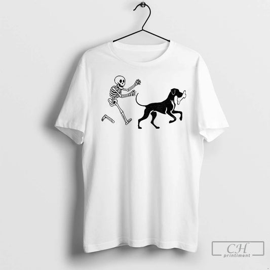 Classic Skeleton Pursue Dog Funny Meme Halloween - clothing by TeeHivey.com
