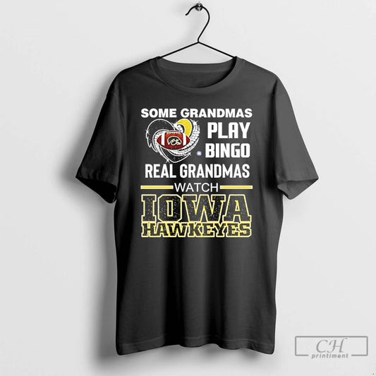 Classic Some Grandmas Play Bingo Real Grandmas Watch Iowa Hawkeyes Diamond Heart T Shirts Sweater - clothing by TeeHivey.com