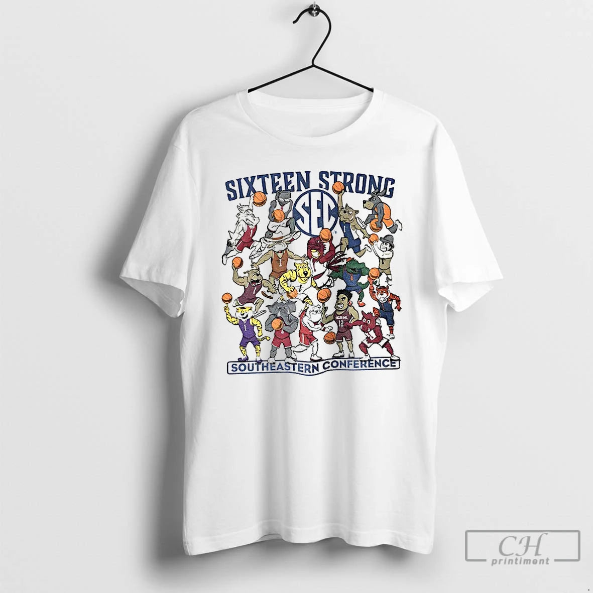 Classic Southeastern Conference Sixteen Strong Basketball Sec Mascots - clothing by TeeHivey.com