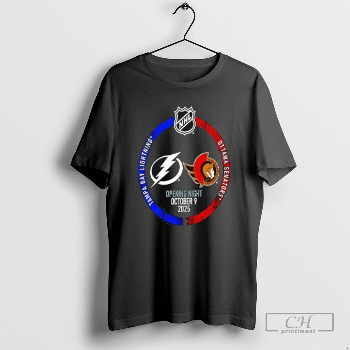 Classic Tampa Bay Lightning Vs Ottawa Senators 2025 Nhl Opening Night T Shirts - clothing by TeeHivey.com