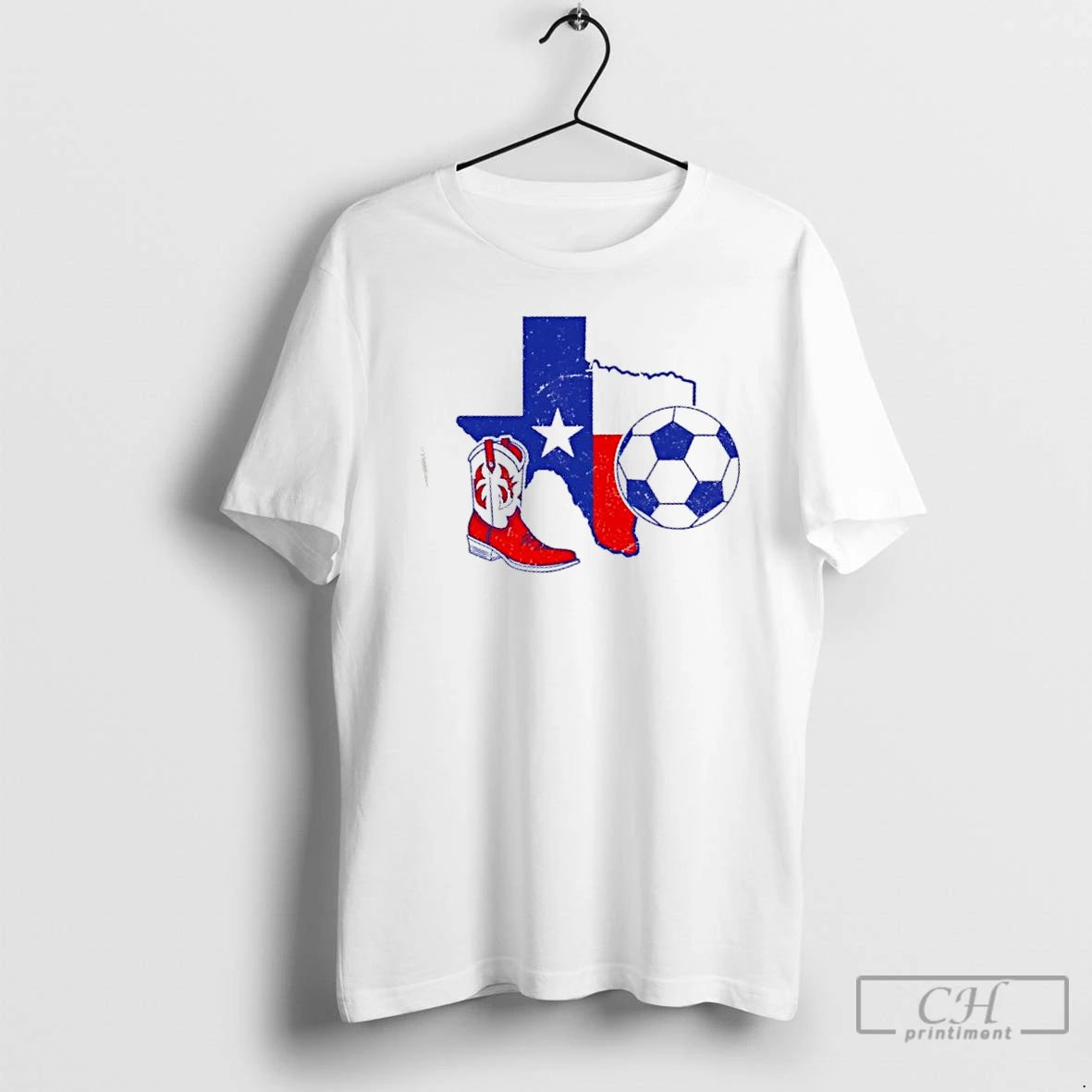 Classic Texas Map Soccer Graphic - clothing by TeeHivey.com