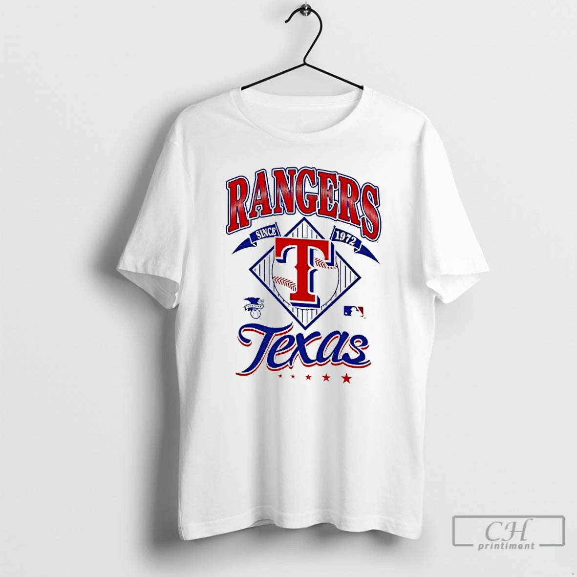 Classic Texas Rangers 1972 American League Logo Graphic