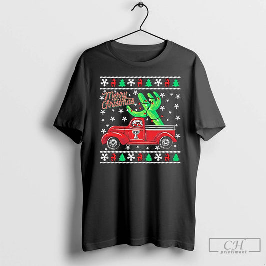 Classic Texas Tech Christmas Cactus Truck - clothing by TeeHivey.com