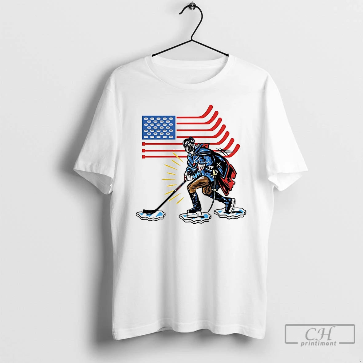 Classic The General George Washington Usa Hockey American Flag