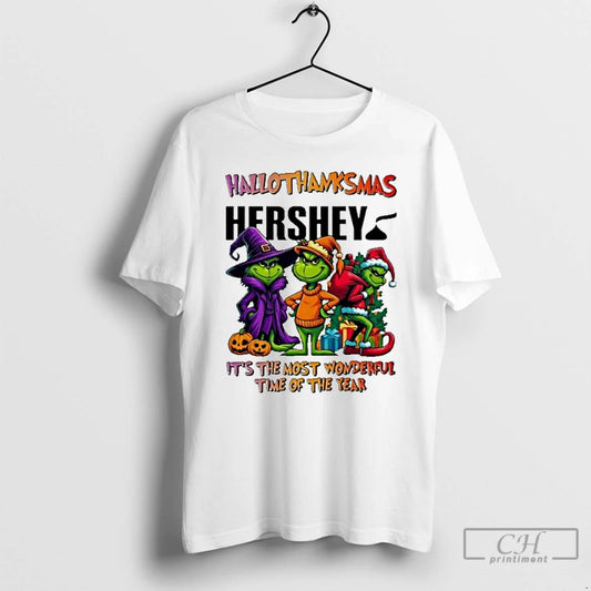 Classic The Grinch Hershey Logo Hallothanksmas Its The Most Wonderful Time Of The Year - clothing by TeeHivey.com