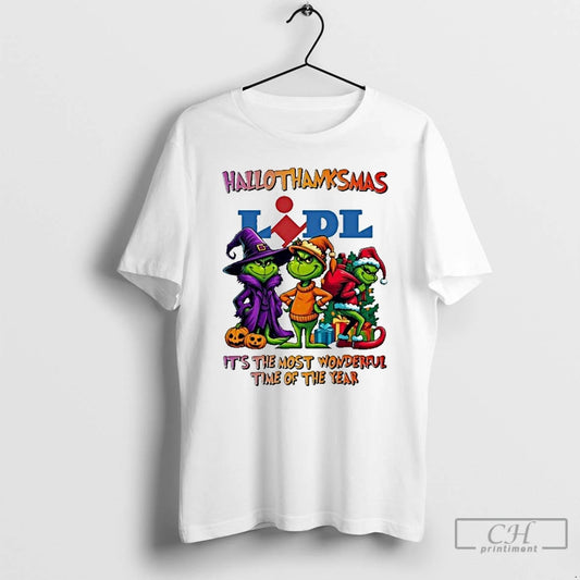 Classic The Grinch Lidl Logo Hallothanksmas Its The Most Wonderful Time Of The Year - clothing by TeeHivey.com