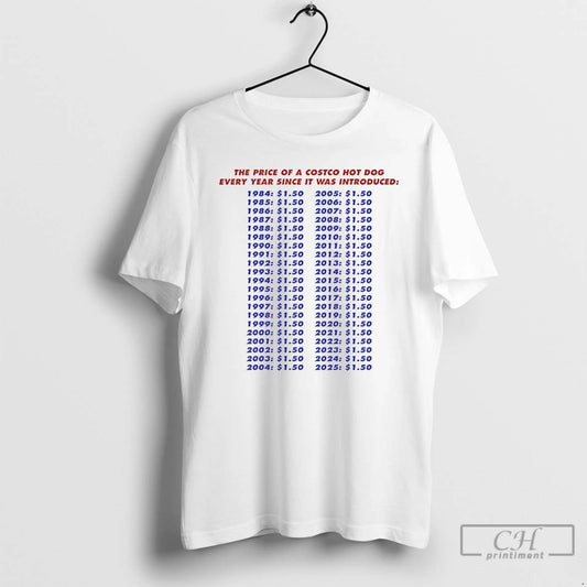 Classic The Price Of A Costco Hot Dog Every Year Since It Was Introduced - clothing by TeeHivey.com