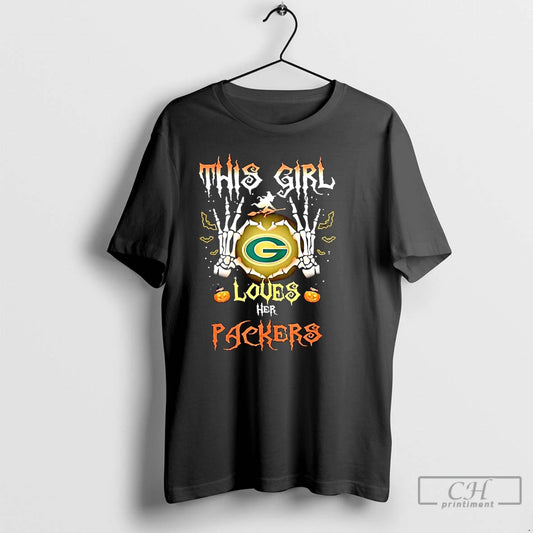 Classic This Girl Loves Her Green Bay Packer Halloween T Shirts - clothing by TeeHivey.com