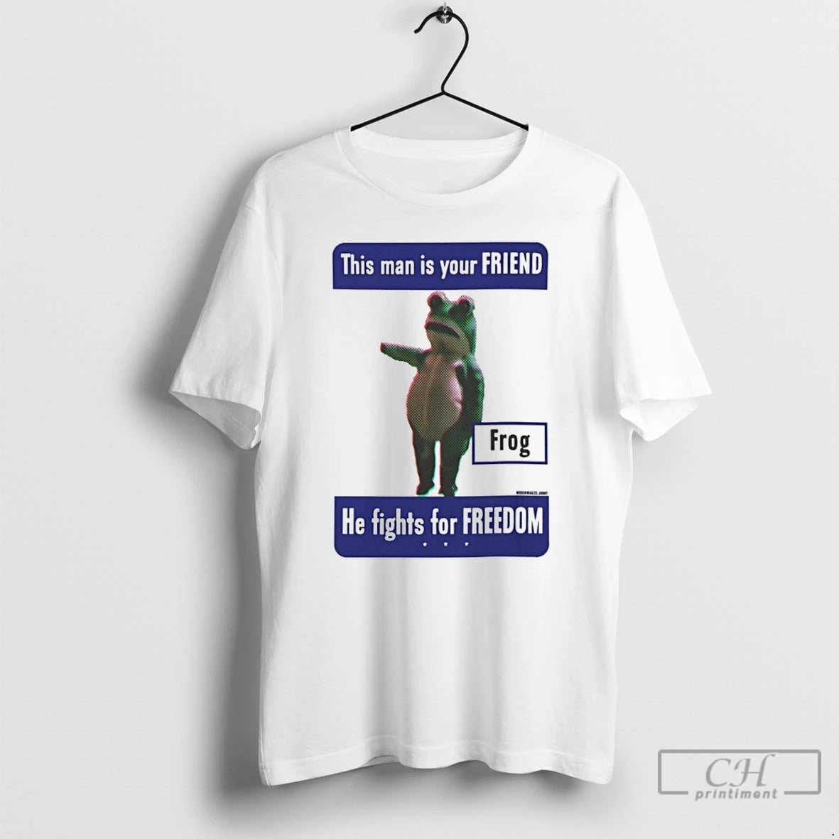 Classic This Man Is Your Friend Frog He Fights For Freedom T Shirts - clothing by TeeHivey.com