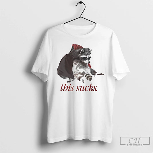 Classic This Sucks Halloween Vampire Raccoon T Shirts - clothing by TeeHivey.com