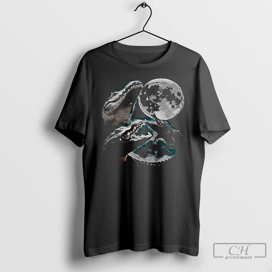 Classic Three Alligator Moon Funny Meme - clothing by TeeHivey.com