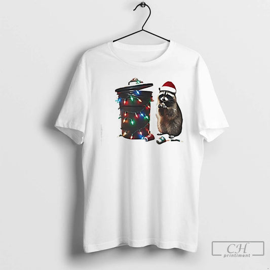 Classic Trashy Christmas Raccoon Trash Lights Graphic - clothing by TeeHivey.com