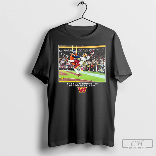 Classic Treylon Burks Catching Moment Photo Washington Commanders - clothing by TeeHivey.com