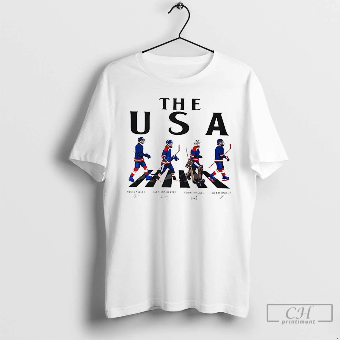 Classic Usa Women Ice Hockey Walking Road Signatures
