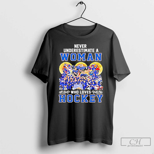 Classic Usa Women Hockey Never Underestimate A Woman Who Loves Hockey Graphic T Shirts Sweater