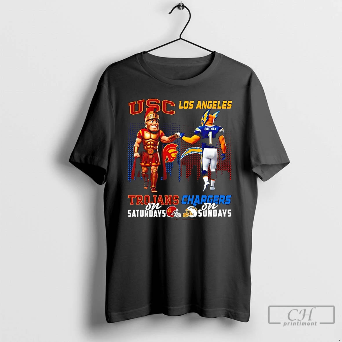 Classic Usc Trojans On Saturdays X Los Angeles Chargers On Sundays Mascot T Shirts Sweater - clothing by TeeHivey.com