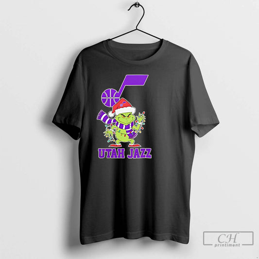 Classic Utah Jazz Christmas Grinch Santa Holiday T Shirts - clothing by TeeHivey.com