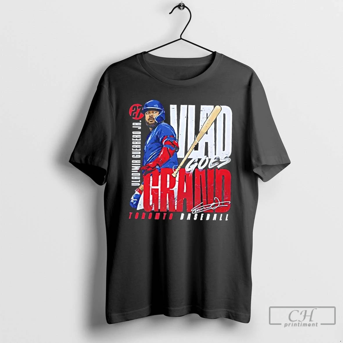 Classic Vladimir Guerrero Jr Toronto Blue Jays Bat Flip Signature T Shirts - clothing by TeeHivey.com