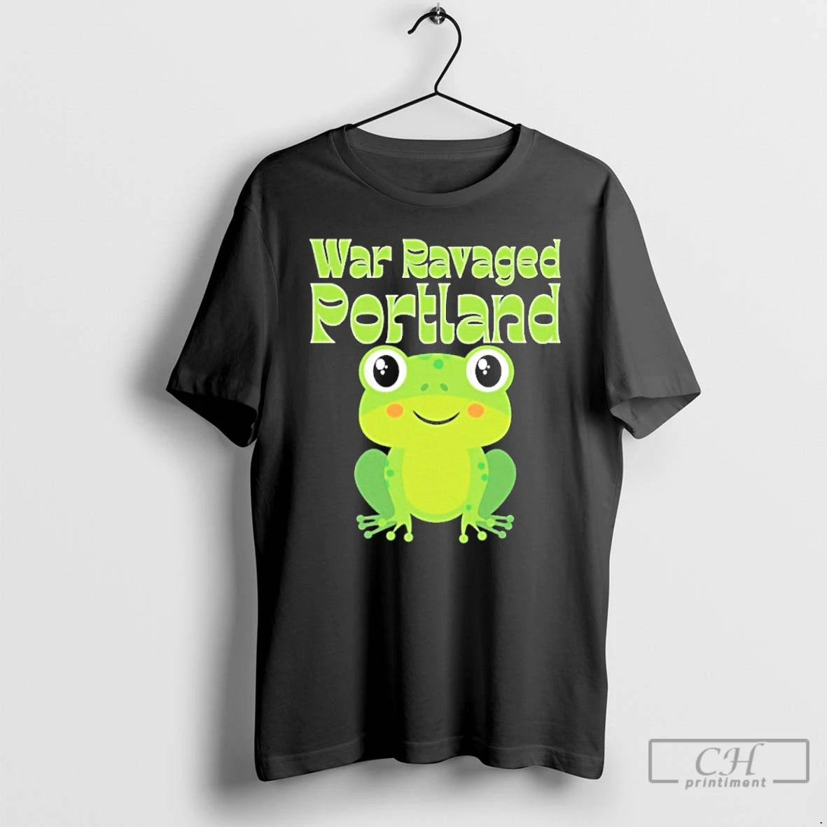 Classic War Ravaged Portland Frog Protest T Shirts - clothing by TeeHivey.com