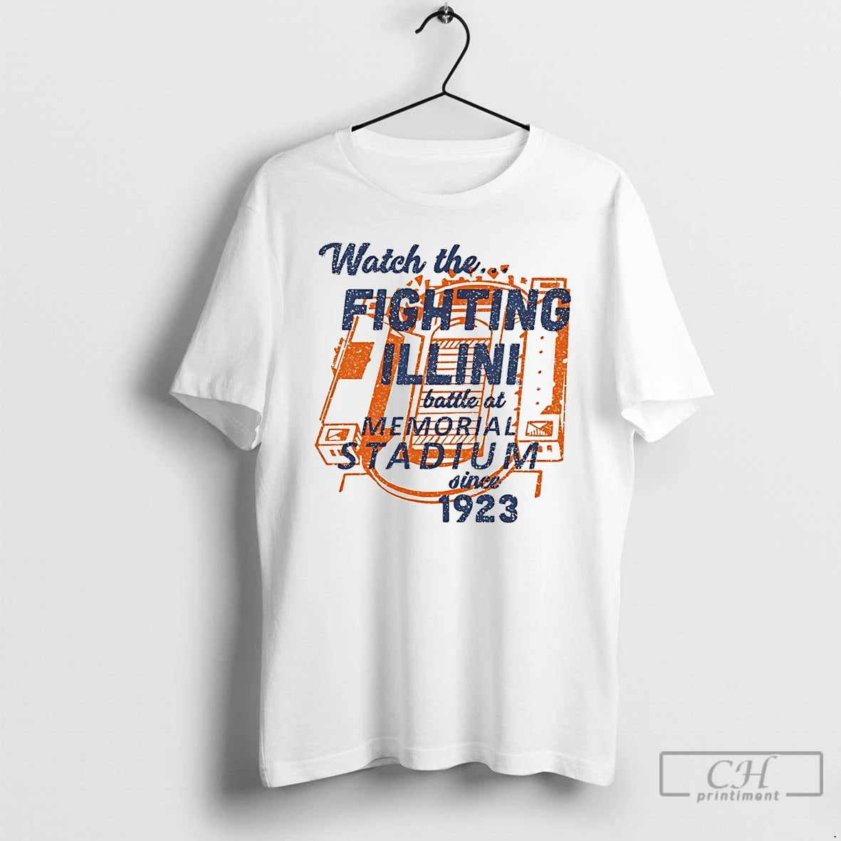 Classic Watch The Fighting Illini Battle At Memorial Stadium T Shirts - clothing by TeeHivey.com