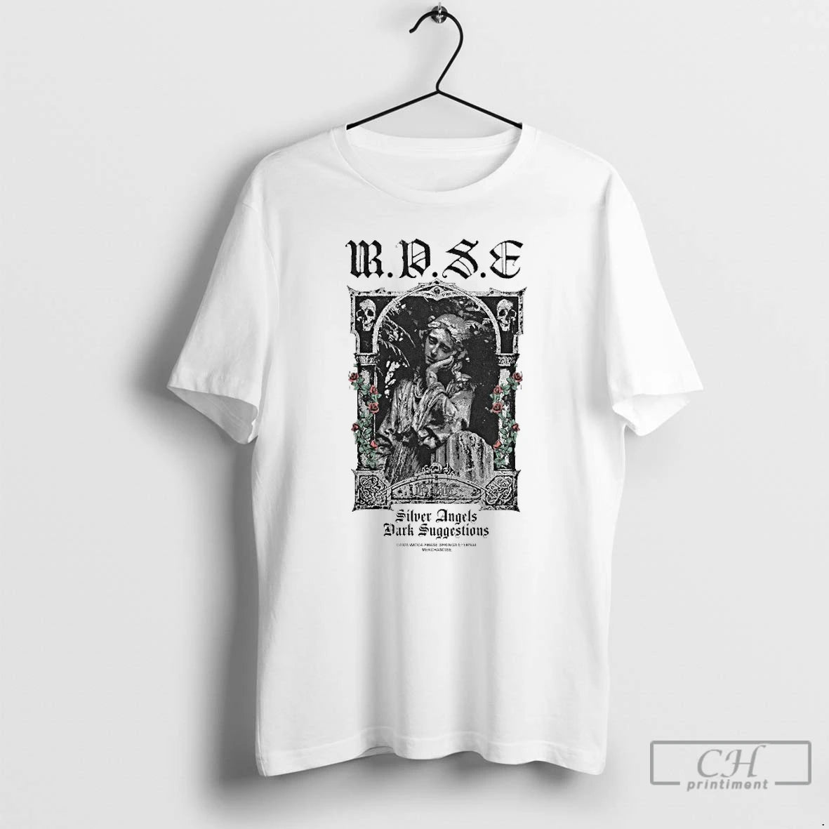 Classic Wicca Phase Springs Eternal Silver Angels Dark Suggestions Rose Angel - clothing by TeeHivey.com