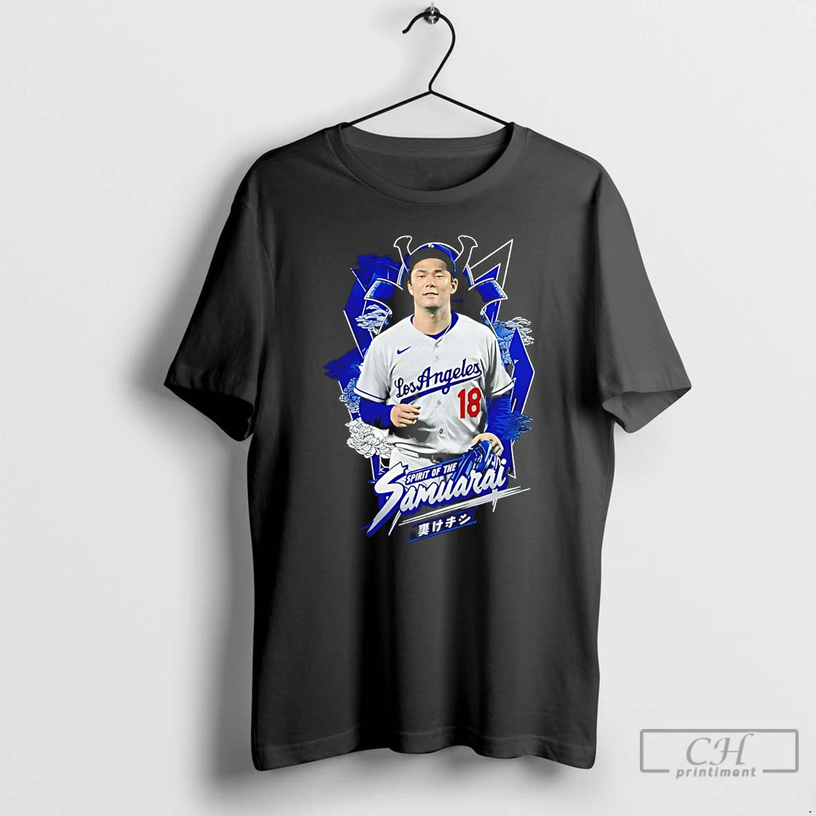 Classic Yoshinobu Yamamoto Los Angeles Dodgers Spirit Of The Samurai Graphic