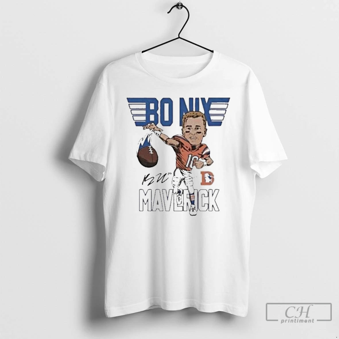 Classic Bo Nix Maverick Signature Broncos Superstar T Shirts - clothing by TeeHivey.com