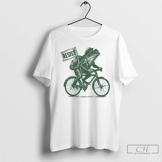 Classic Portland Frog On Bike Resist Anti Ice T Shirts - clothing by TeeHivey.com