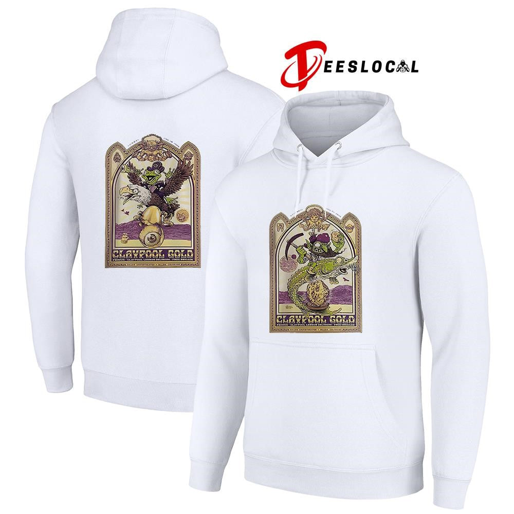 Claypool Gold Primus Claypool Lennon Delirium and Frog Brigade Dillon Colorado graphic shirt