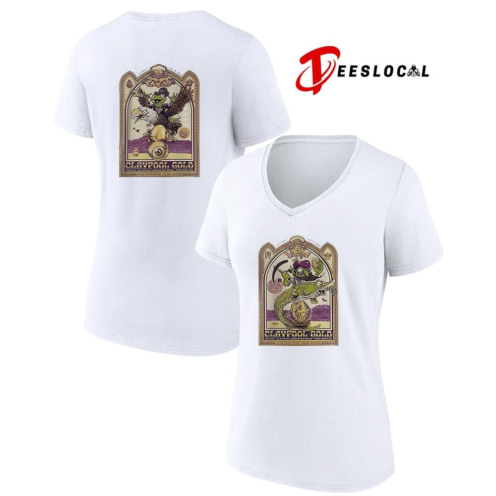 Claypool Gold Primus Claypool Lennon Delirium and Frog Brigade Dillon Colorado graphic shirt