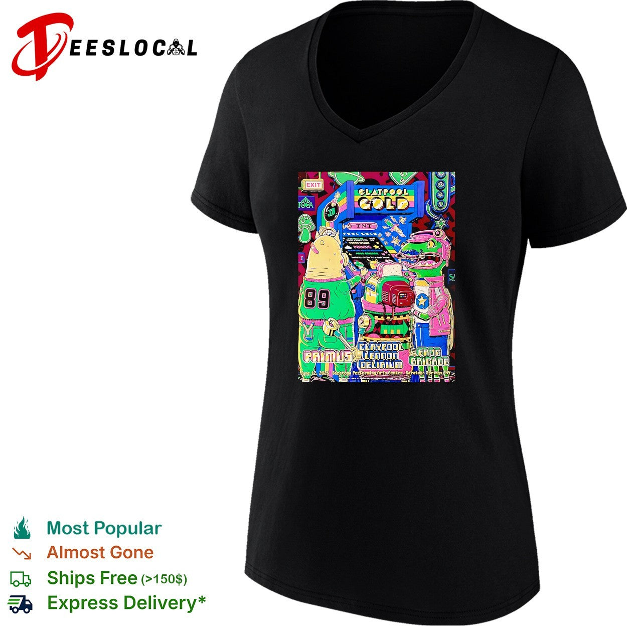Claypool Gold Primus Claypool Lennon Delirium and Frog Brigade Saratoga Springs New York 2026 shirt