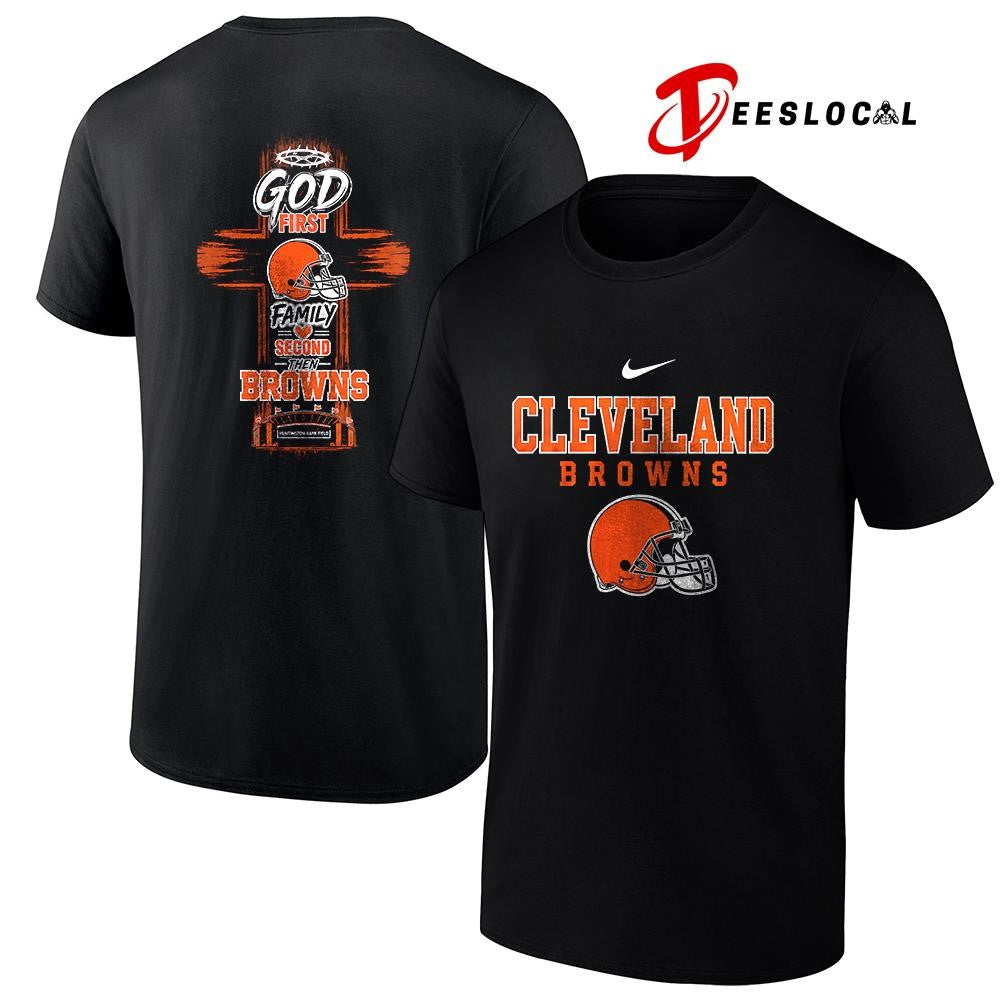 Cleveland Browns God first family second cross shirt