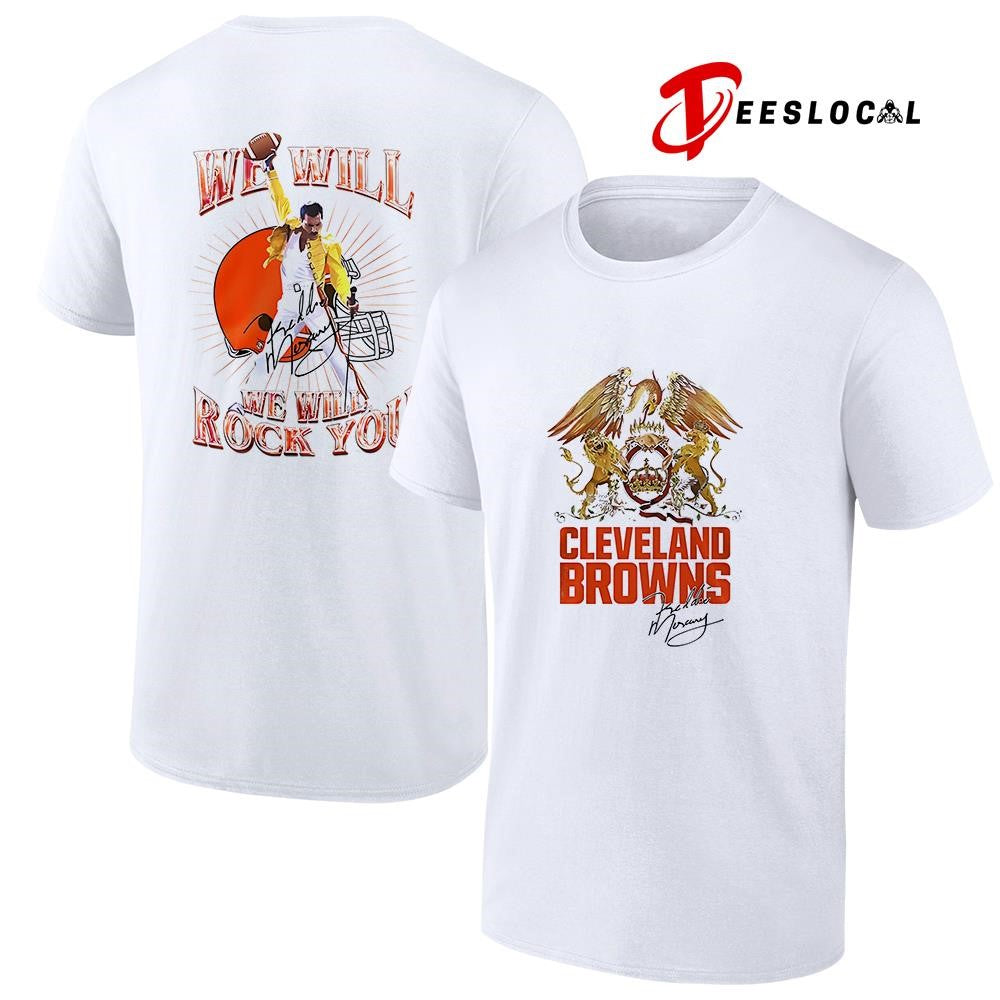 Cleveland Browns x Queens we will we will rock you graphic shirt