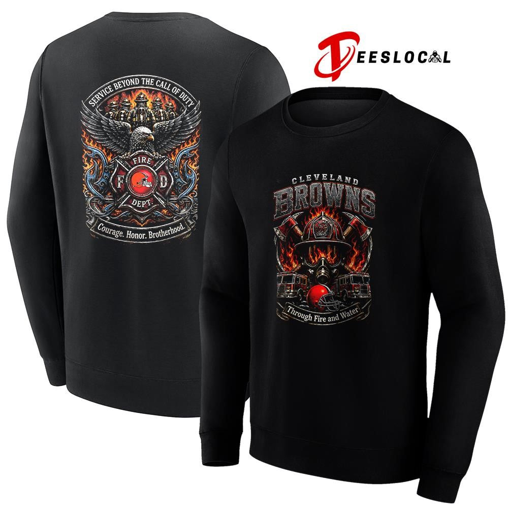 Cleveland Browns x through fire and water service beyond the call of duty shirt
