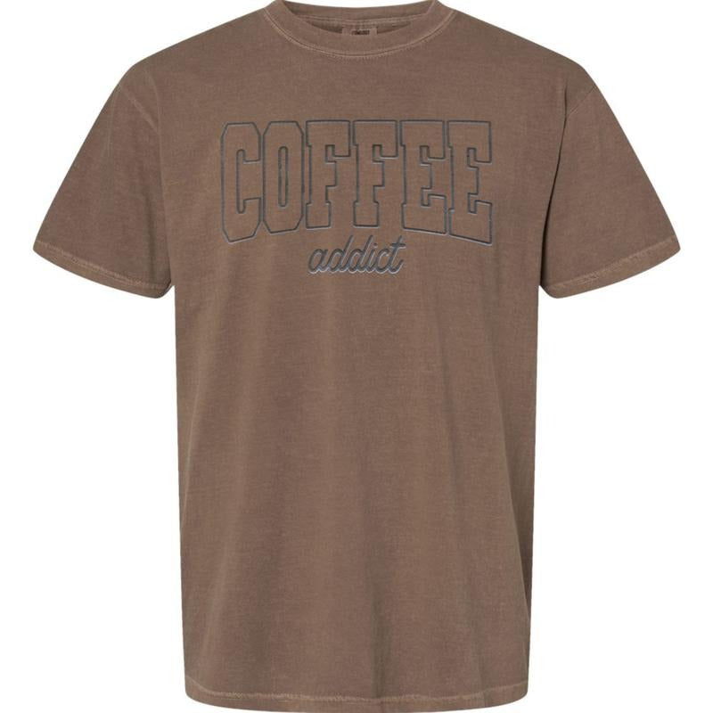 Coffee Addict Puff Print Comfort Colors T-Shirt