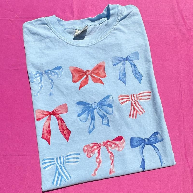Collage Red White & Bows Coquette Comfort Colors T-Shirt 'NLB'