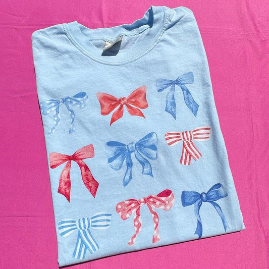 Collage Red White & Bows Coquette Comfort Colors T-Shirt 'NLB'