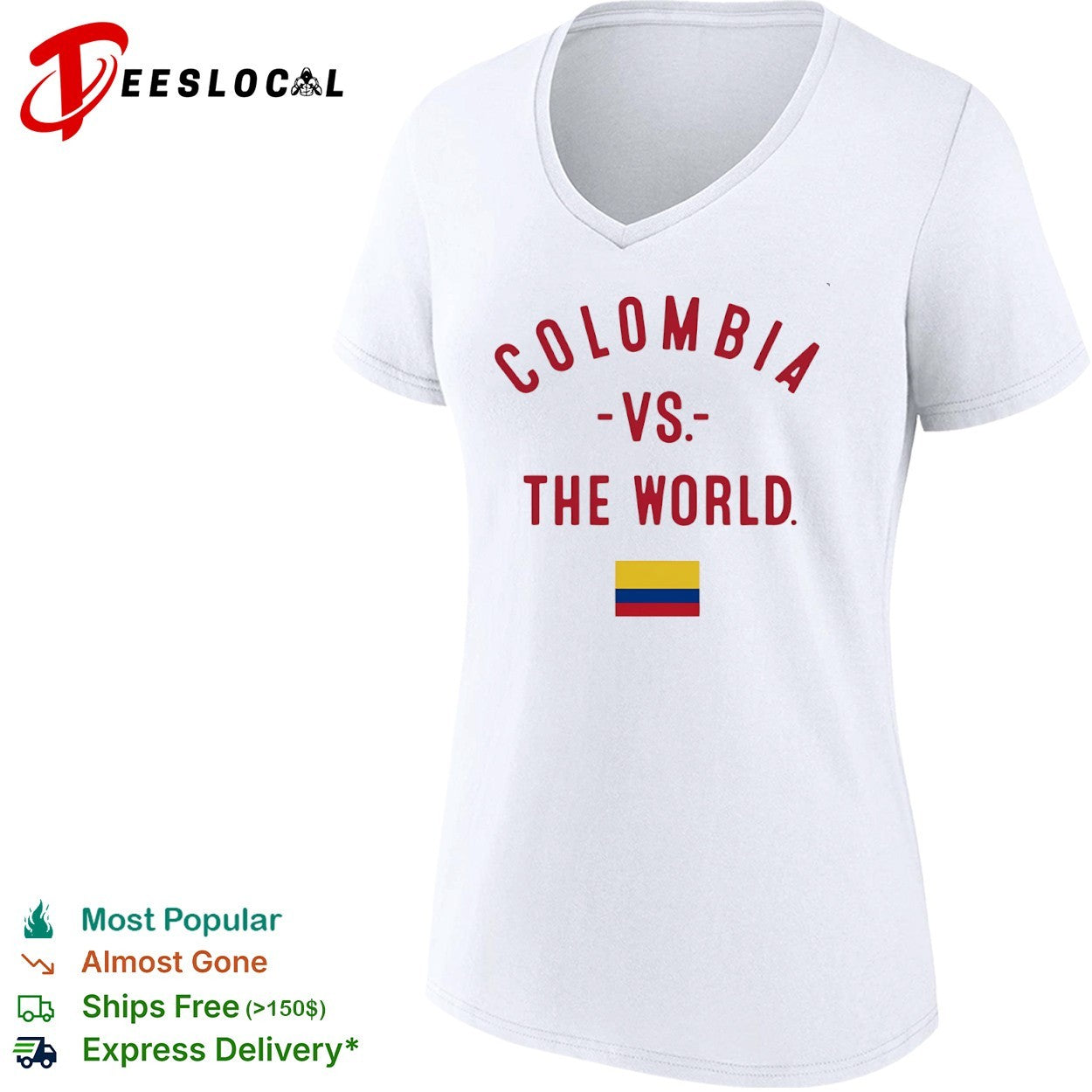 Colombia vs the world flag shirt