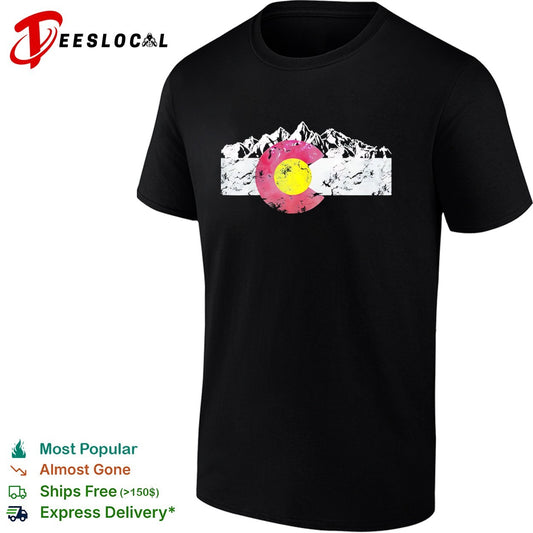 Colorado state flag symbol with mountain shirt