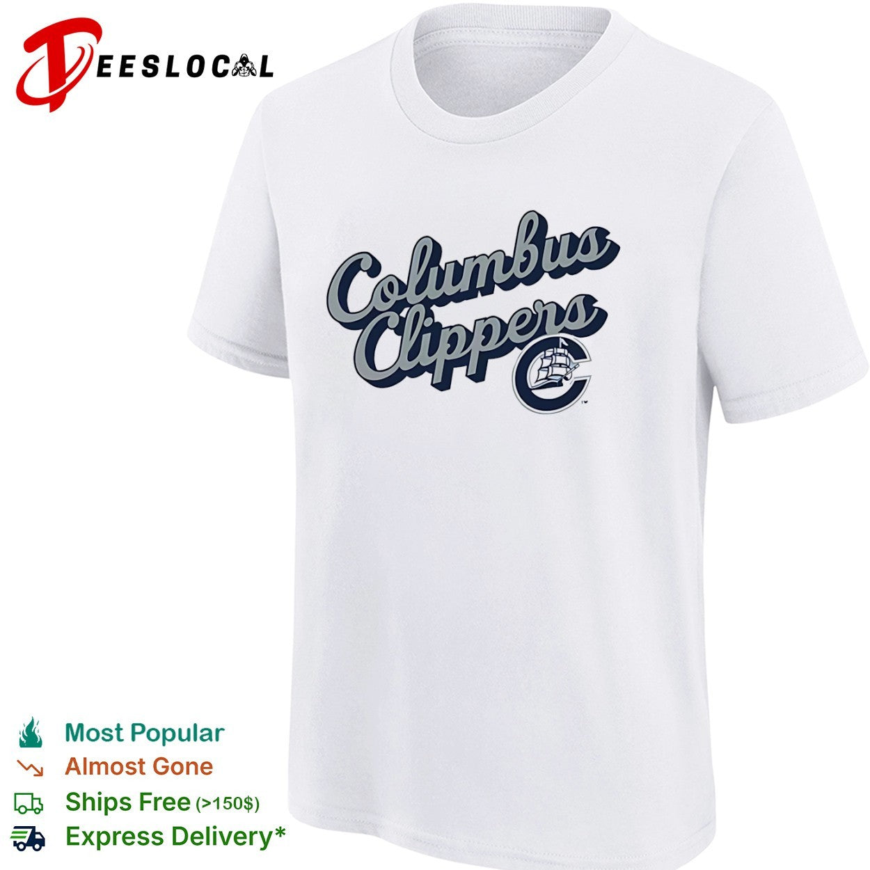 Columbus Clippers Where I Am From and To 2026 Logo Lettering Baseball Minor League shirt