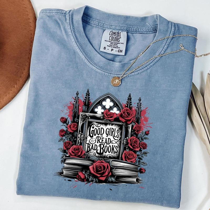 Comfort Colors Good Girls Read Bad Books Shirt, Bookish T-Shirt, Book Tok Tee, Spicy Book Club - clothing by TeeHivey.com