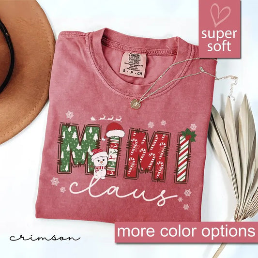 Comfort Colors Mimi Claus Shirt, Christmas Gift For Mimi, Christmas Mimi Shirt, Holiday T-shirt