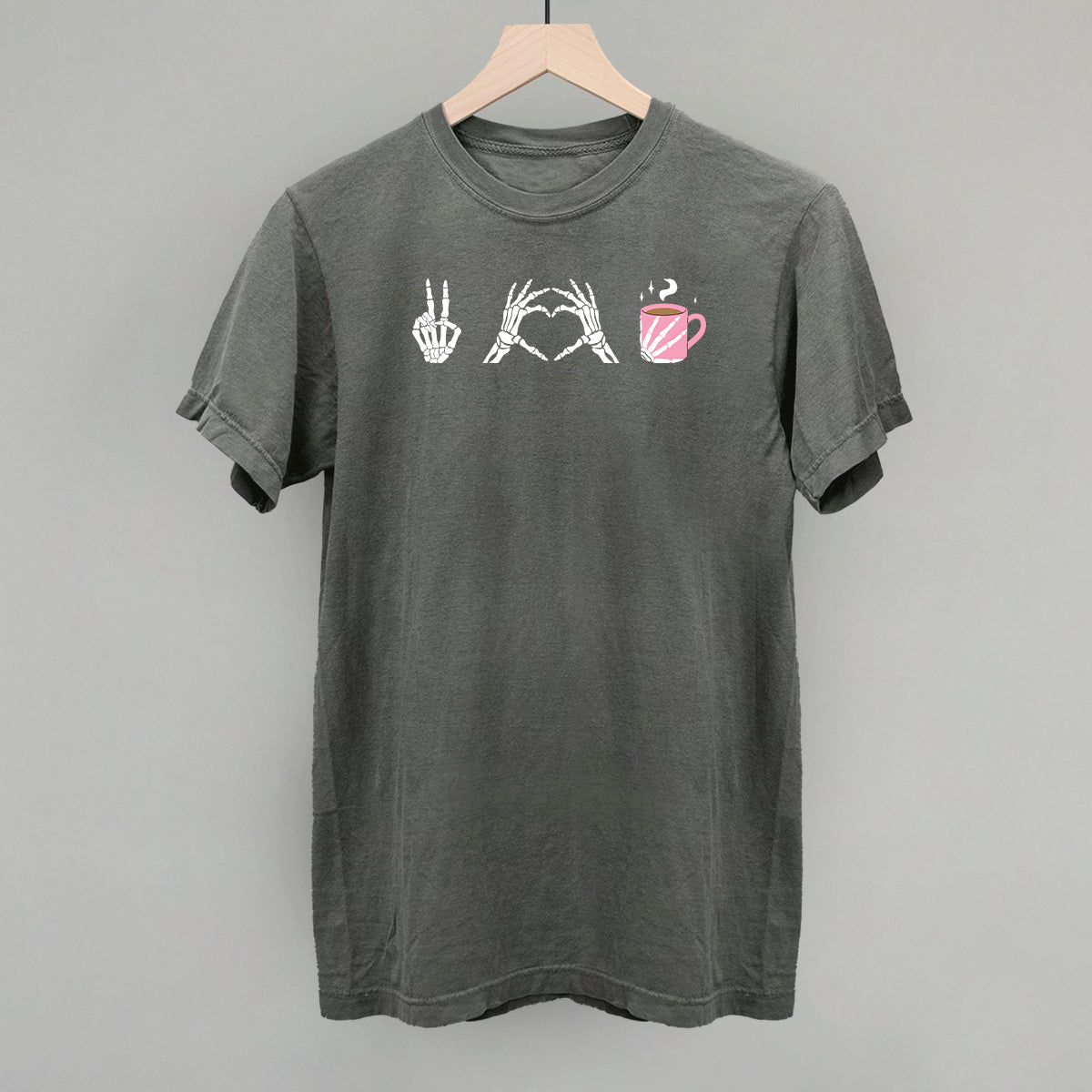 Peace Love Coffee Skeleton - clothing by TeeHivey.com (Image 4)