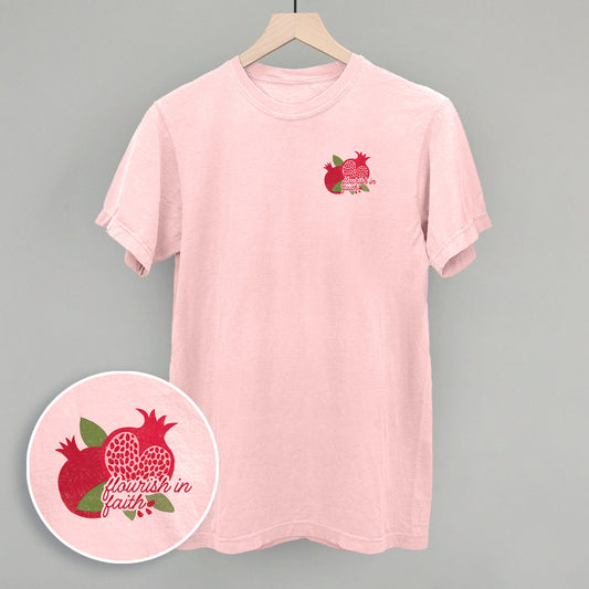 Flourish Into Faith Pomegranate (Left Chest)