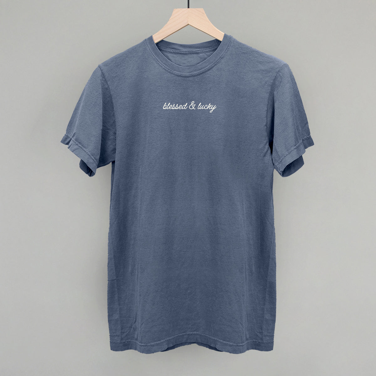 Blessed & Lucky Script - clothing by TeeHivey.com (Image 4)