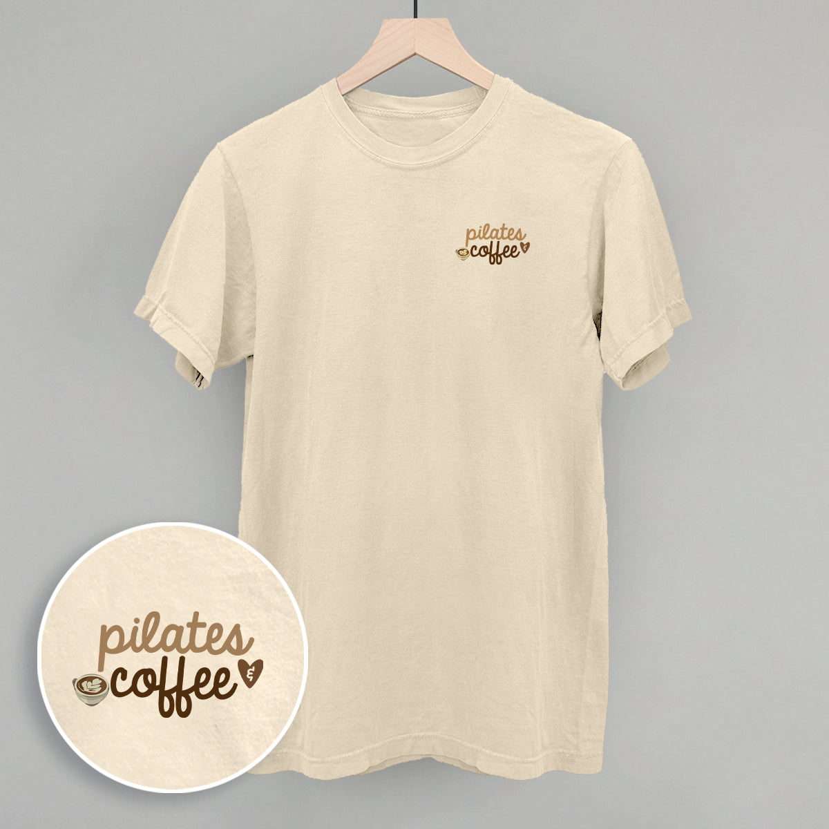 Pilates and Coffee (Left Chest) - clothing by TeeHivey.com (Image 1)